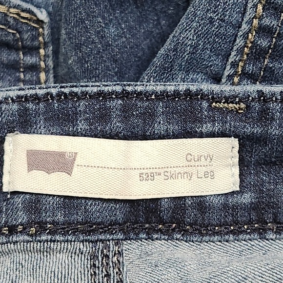 Levis 529 Jeans Womens Size 28x30 Curvy Skinny Leg Blue Denim Mid‎ Rise W28 L30 - Picture 12 of 15